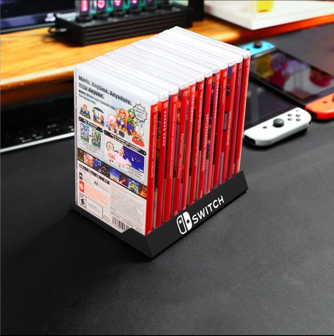 Game Card Holder 12 Cartridges Red For Switch OLED