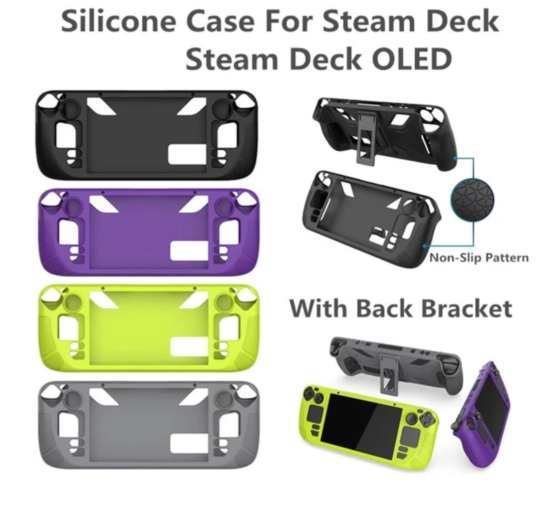 Silicone Protective Cover for Steam Deck Case-Gray