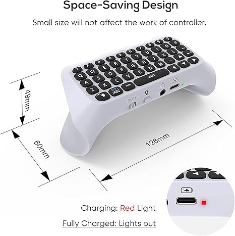 Wireless Mini Keyboard for PS5 Controller