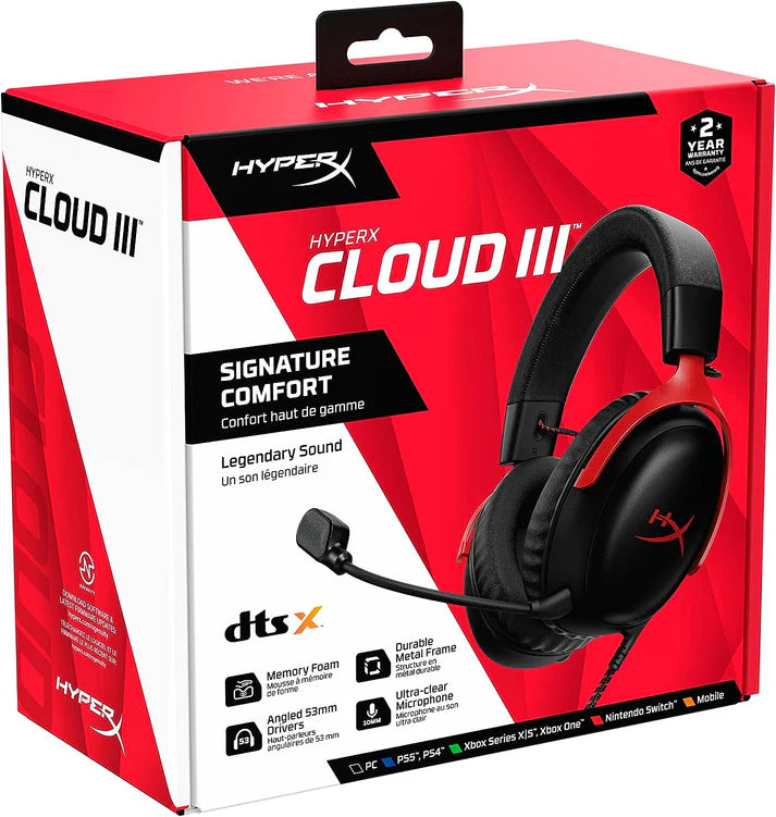 HyperX Cloud III Gaming Headset Black/Red