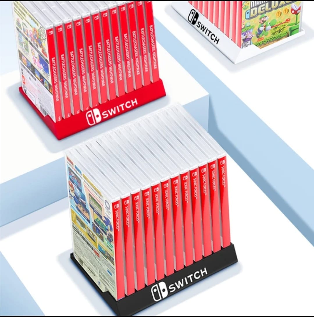 Game Card Holder 12 Cartridges Red For Switch OLED