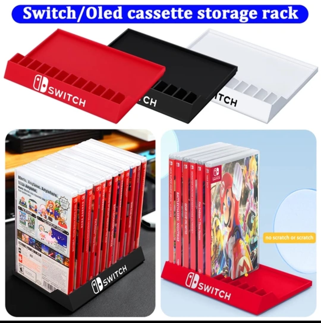 Game Card Holder 12 Cartridges Red For Switch OLED